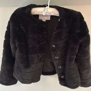 Janie and Jack faux fur girls coat size 5 to 6